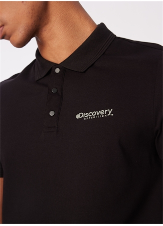 Discovery Expedition Siyah Erkek Polo Yaka Basic Polo T-Shirt D4SM-TST3283_3