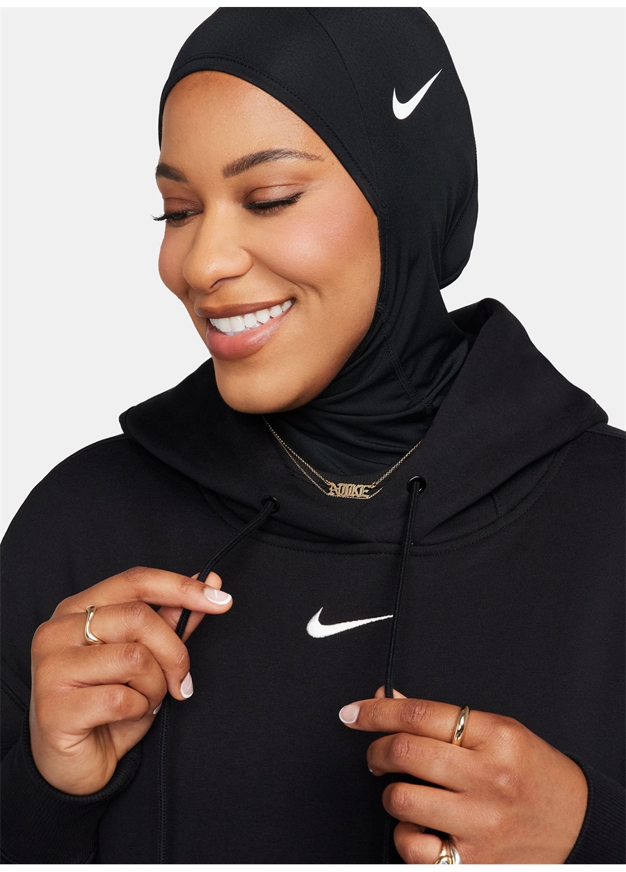 Nike Siyah Kadın Kapüşon Yaka Sweatshirt DQ5860-010-W NSW PHNX FLC OS PO HOO_1