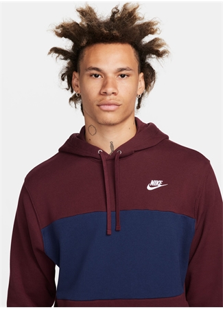 Nike Bordo - Mavi Erkek Kapüşon Yaka Sweatshirt FB7415-681-M NK CLUB+ FT CB HOODIE_2