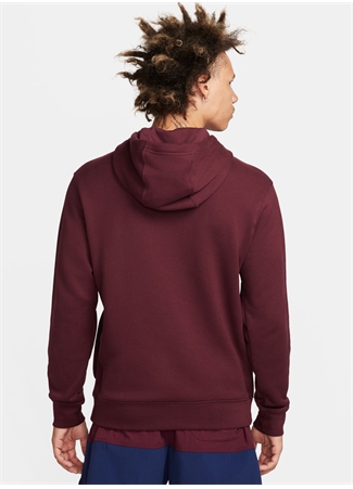 Nike Bordo - Mavi Erkek Kapüşon Yaka Sweatshirt FB7415-681-M NK CLUB+ FT CB HOODIE_4