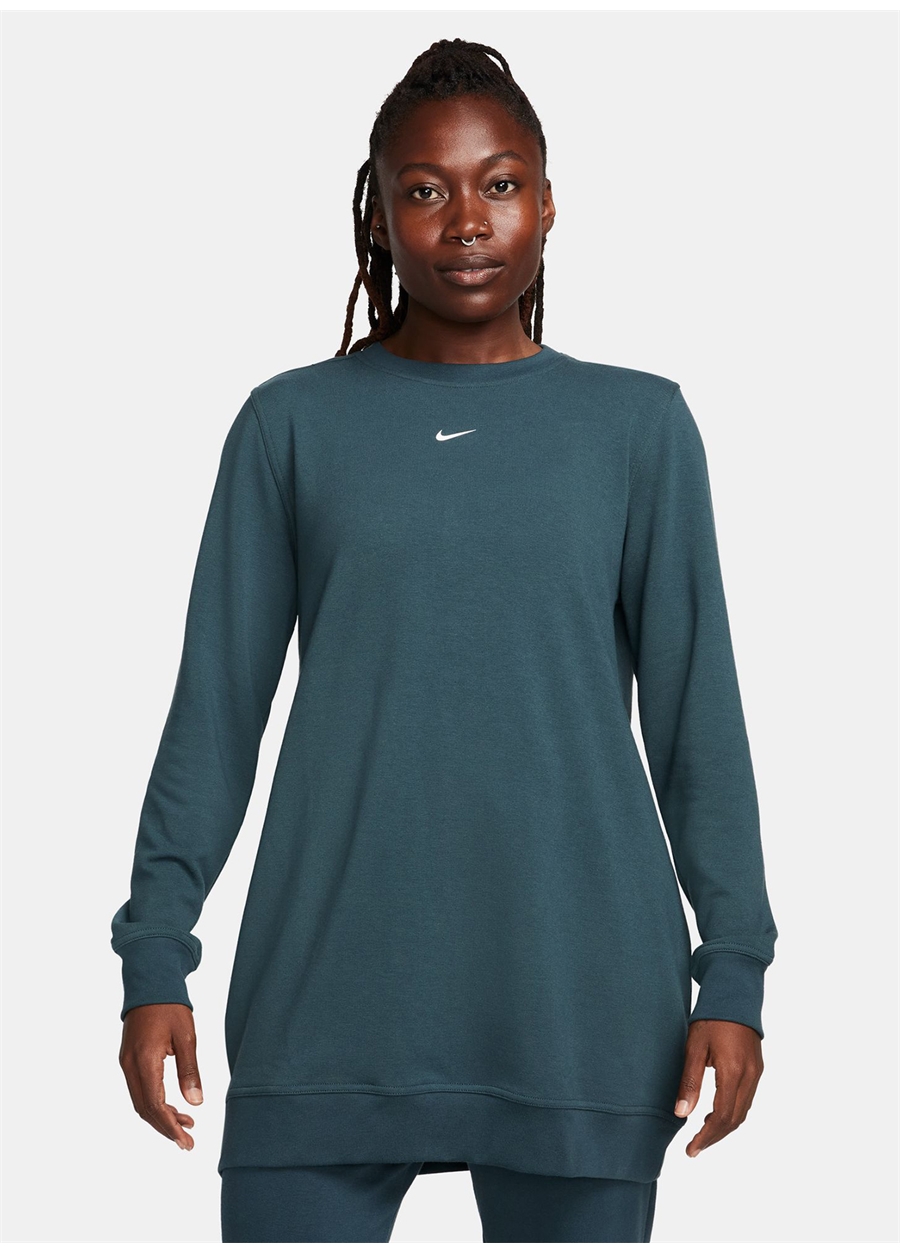 Nike Yeşil Kadın Bisiklet Yaka Sweatshirt FJ9567-328-W NK ONE DF CREW TUNIC_1