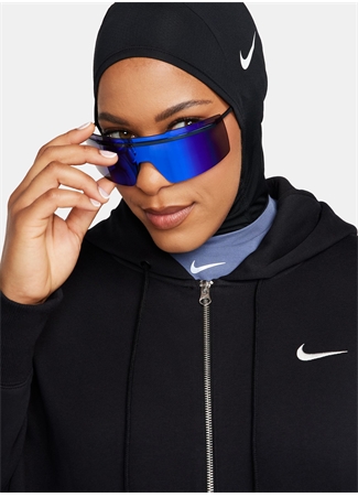 Nike Siyah Kadın Kapüşon Yaka Zip Ceket DQ5758-010-W NSW PHNX FLC FZ OS HOO_2