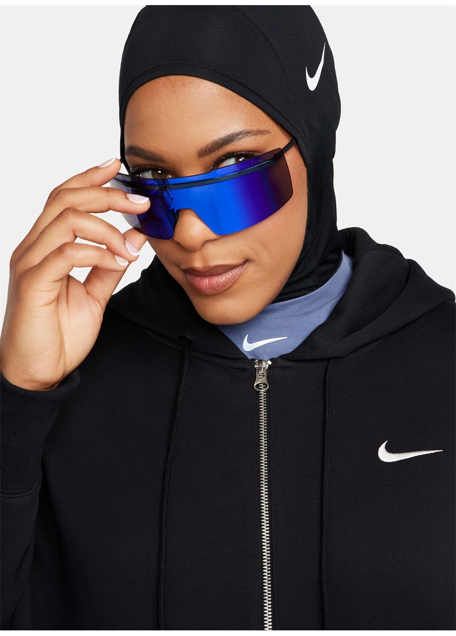 Nike Siyah Kadın Kapüşon Yaka Zip Ceket DQ5758-010-W NSW PHNX FLC FZ OS HOO_2