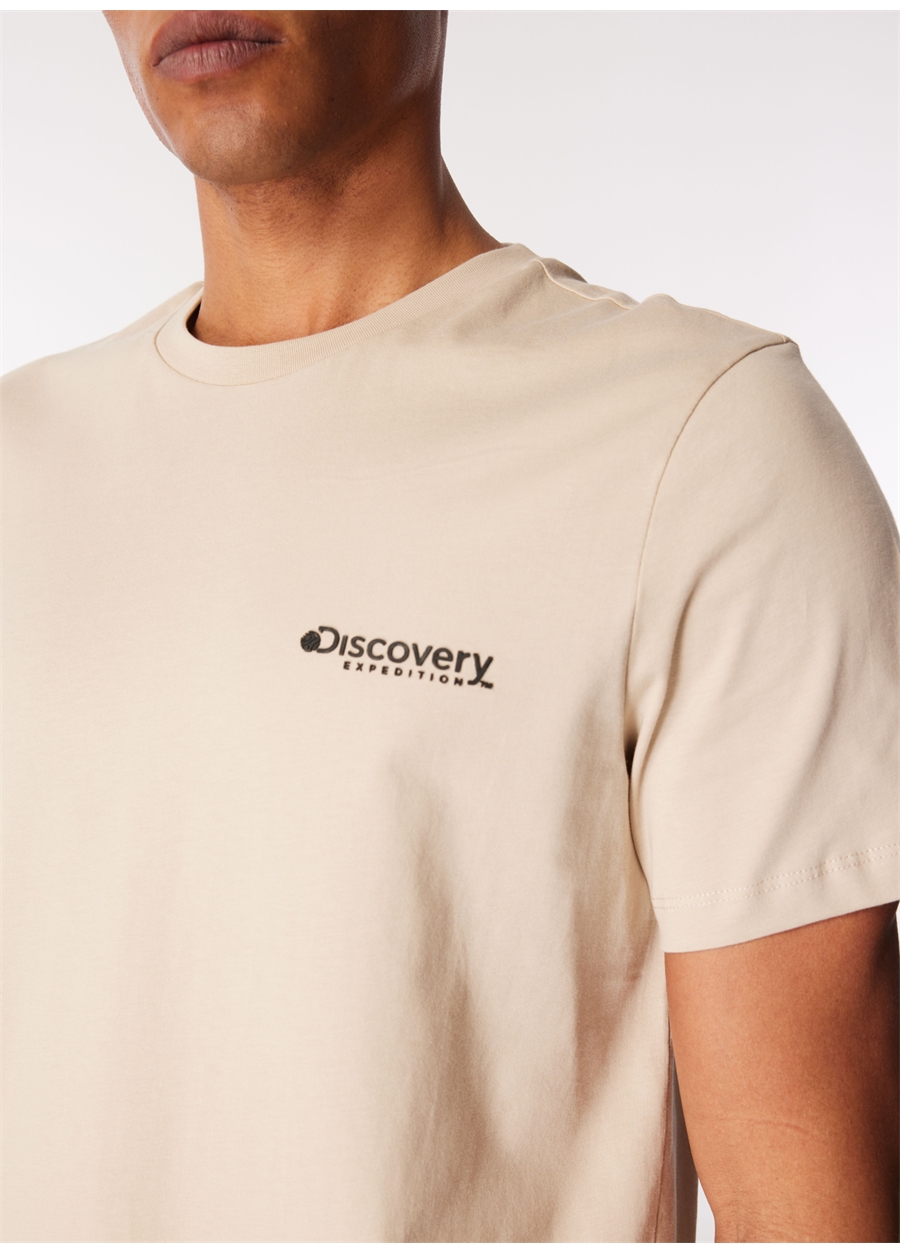 Discovery Expedition Bej Erkek Bisiklet Yaka T-Shirt D4SM-TST3294_2