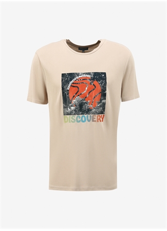 Discovery Expedition Bej Erkek Bisiklet Yaka Relaxed Baskılı T-Shirt D4SM-TST3280_5