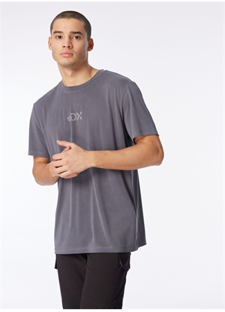 Discovery Expedition Antrasit Erkek Bisiklet Yaka Relaxed Baskılı T-Shirt D4SM-TST3282_1