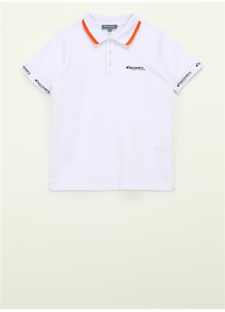 Discovery Expedition Beyaz Erkek Çocuk Polo Yaka Basic Baskılı T-Shirt D4SB-TST3050