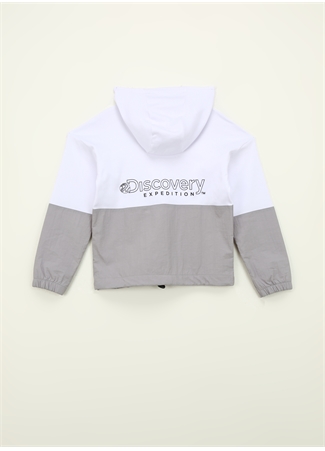 Discovery Expedition Beyaz Kız Çocuk Kapüşonlu Oversize Blok Sweatshirt D4SG-SWT3086_1