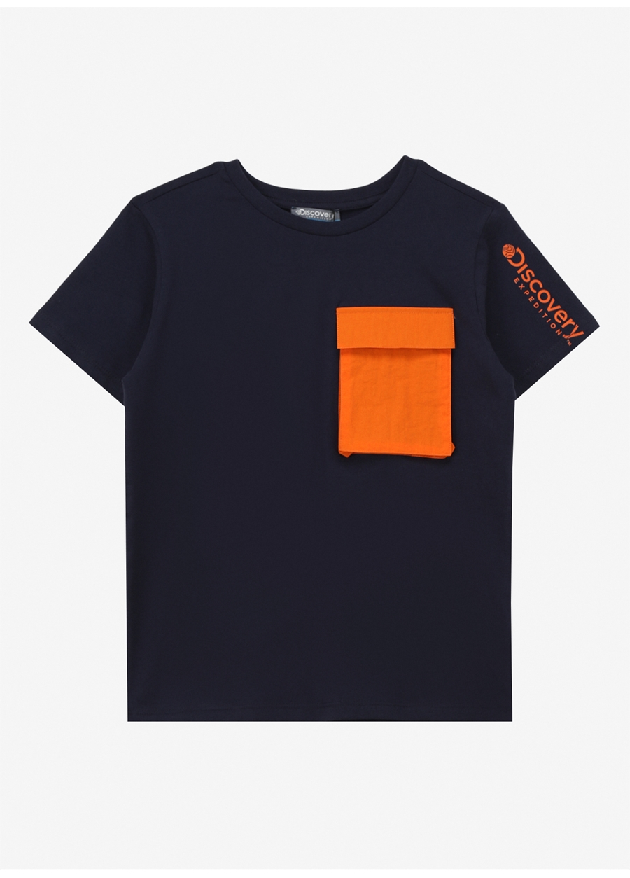 Discovery Expedition Lacivert Erkek Çocuk Bisiklet Yaka Relaxed Baskılı T-Shirt D4SB-TST3032_0