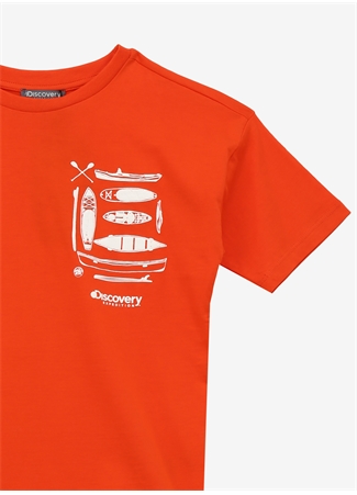 Discovery Expedition Turuncu Erkek Çocuk Bisiklet Yaka Oversize Baskılı T-Shirt D4SB-TST3051_2