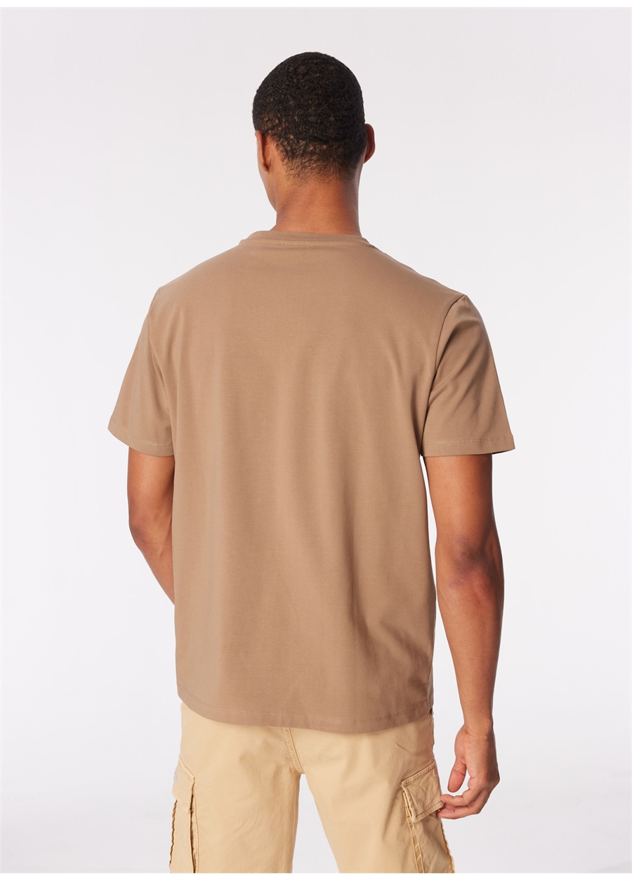 Discovery Expedition Koyu Bej Erkek Bisiklet Yaka Basic Baskılı T-Shirt D4SM-TST3311_5