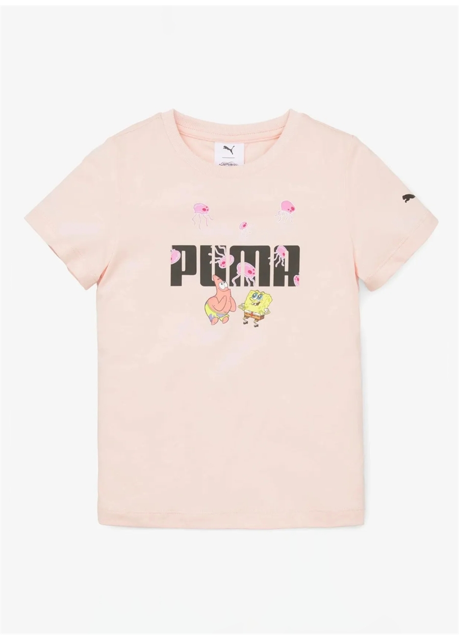 Puma Somon Kız Çocuk Bisiklet Yaka Baskılı T-Shirt 67366866