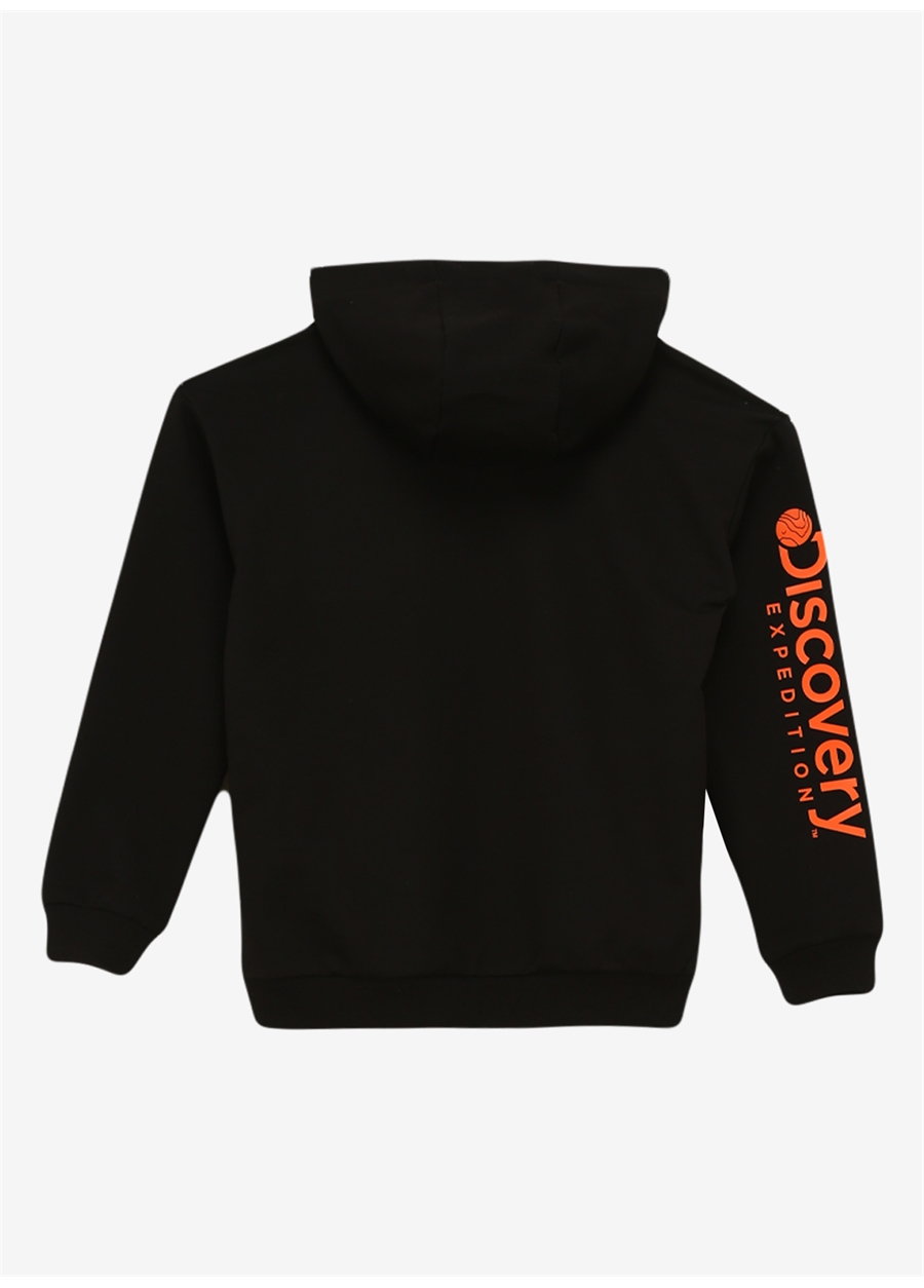 Discovery Expedition Siyah Erkek Çocuk Kapüşonlu Relaxed Baskılı Sweatshirt D4SB-SWT3030_1