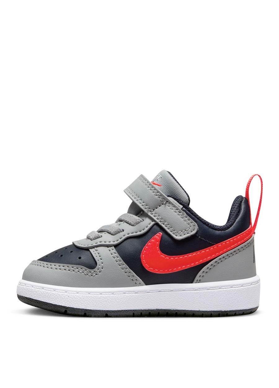 Nike Gri - Kırmızı - Siyah Bebek Yürüyüş Ayakkabısı DV5458-003 COURT BOROUGH LOW RECRAF_1