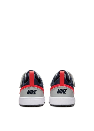 Nike Gri - Kırmızı - Siyah Bebek Yürüyüş Ayakkabısı DV5458-003 COURT BOROUGH LOW RECRAF_4