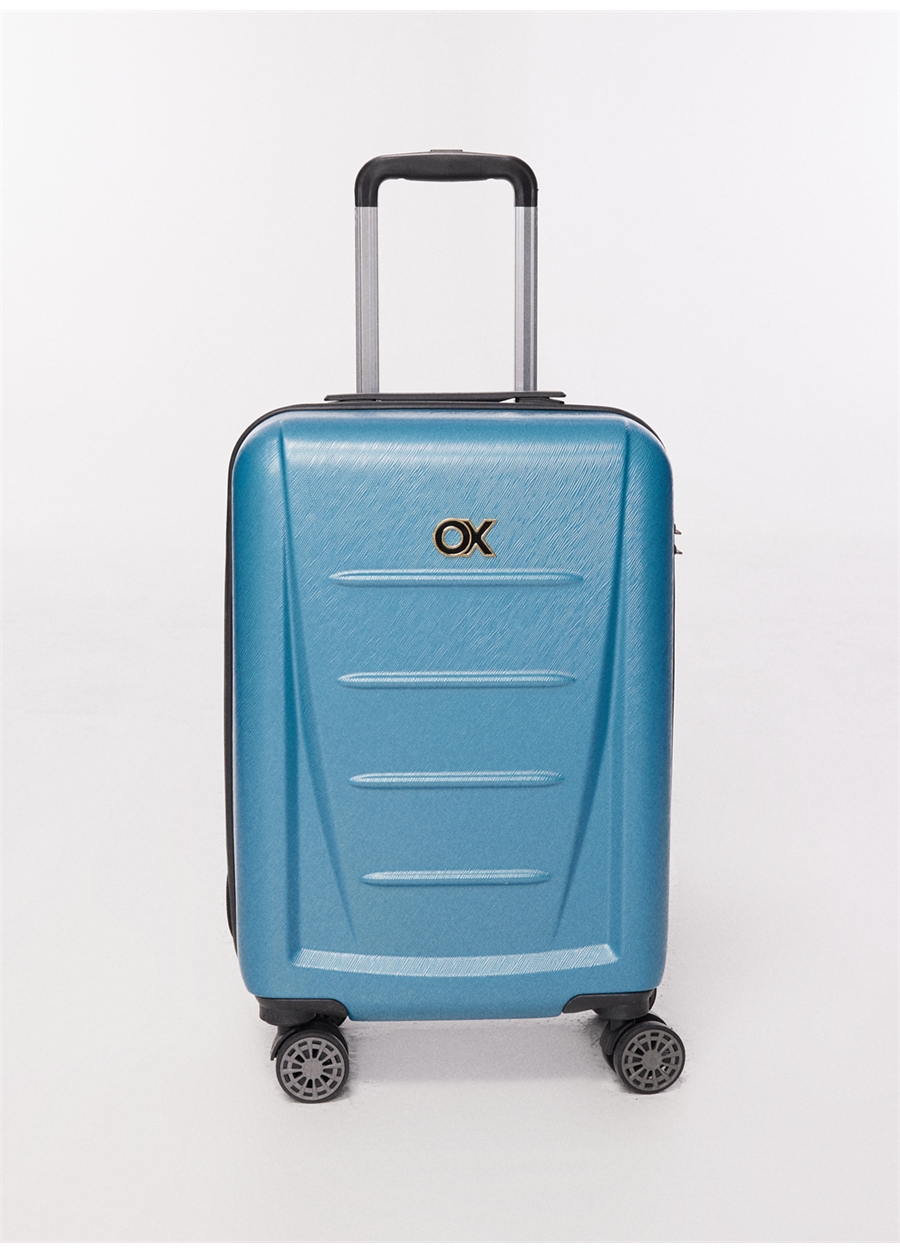 Ox Mavi Unisex 33X54x22 Cm Kabin Boy Çekçekli Sert Valiz OX DOMINICA BLUE STEEL