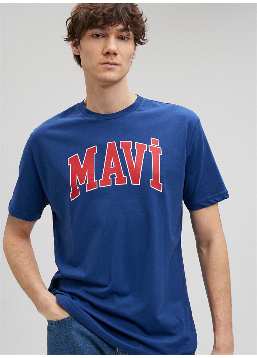 Mavi Düz Yaka Düz Lacivert Erkek T-Shirt M0611711-70758_MAVİ LOGO TİŞÖRT_1