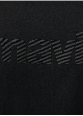 Mavi Düz Yaka Düz Siyah Erkek T-Shirt M0611807-900_MAVİ LOGO TİŞÖRT_5