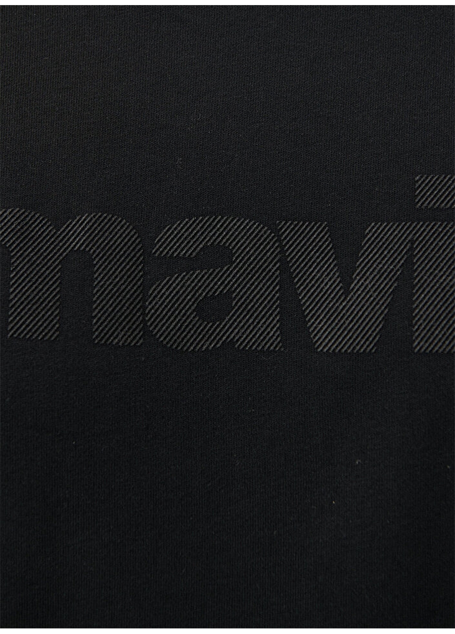 Mavi Düz Yaka Düz Siyah Erkek T-Shirt M0611807-900_MAVİ LOGO TİŞÖRT_5