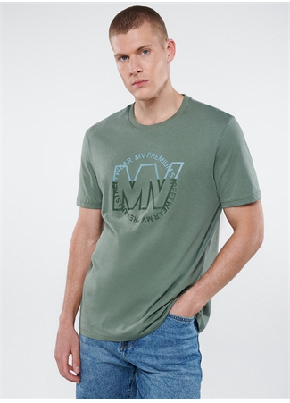 Mavi Düz Yaka Baskılı Haki Erkek T-Shirt M0610309-80692_MAVI BASKILI TİŞÖRT