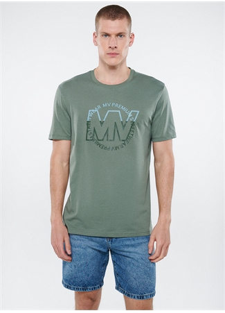 Mavi Düz Yaka Baskılı Haki Erkek T-Shirt M0610309-80692_MAVI BASKILI TİŞÖRT_1