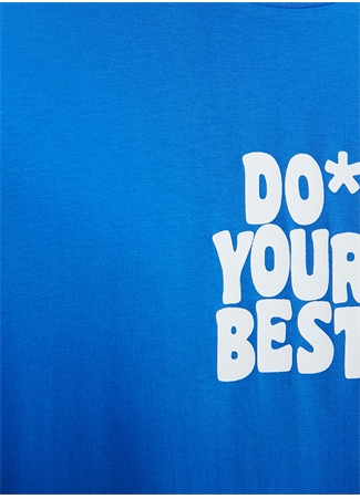 Mavi Düz Yaka Düz Mavi Erkek T-Shirt M0611933-81347_DO YOUR BEST TİŞÖRT_5