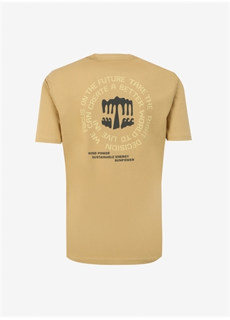 Mavi Düz Yaka Baskılı Kahve Erkek T-Shirt M0612015-70211_BASKILI TİŞÖRT_6