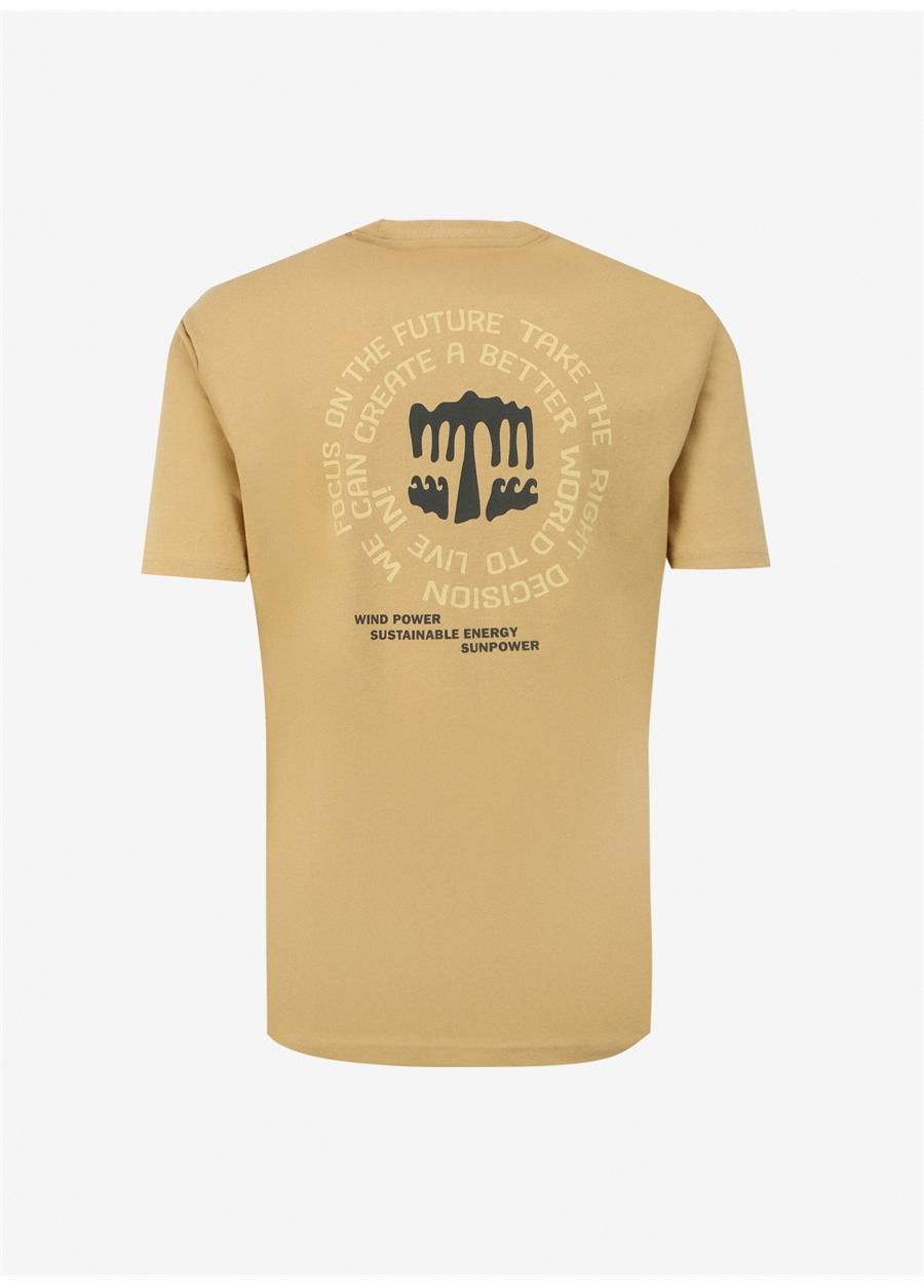 Mavi Düz Yaka Baskılı Kahve Erkek T-Shirt M0612015-70211_BASKILI TİŞÖRT_6