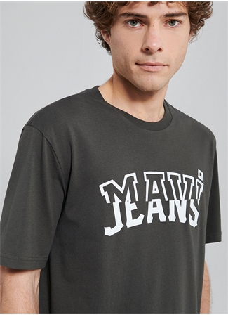 Mavi Düz Yaka Düz Koyu Gri Erkek T-Shirt M0612008-70090_MAVİ JEANS TİŞÖRT_4