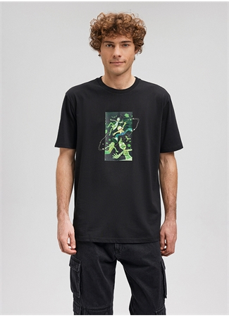 Mavi Düz Yaka Düz Siyah Erkek T-Shirt M0611972-900_RICK & MORTY TİŞÖRT_2