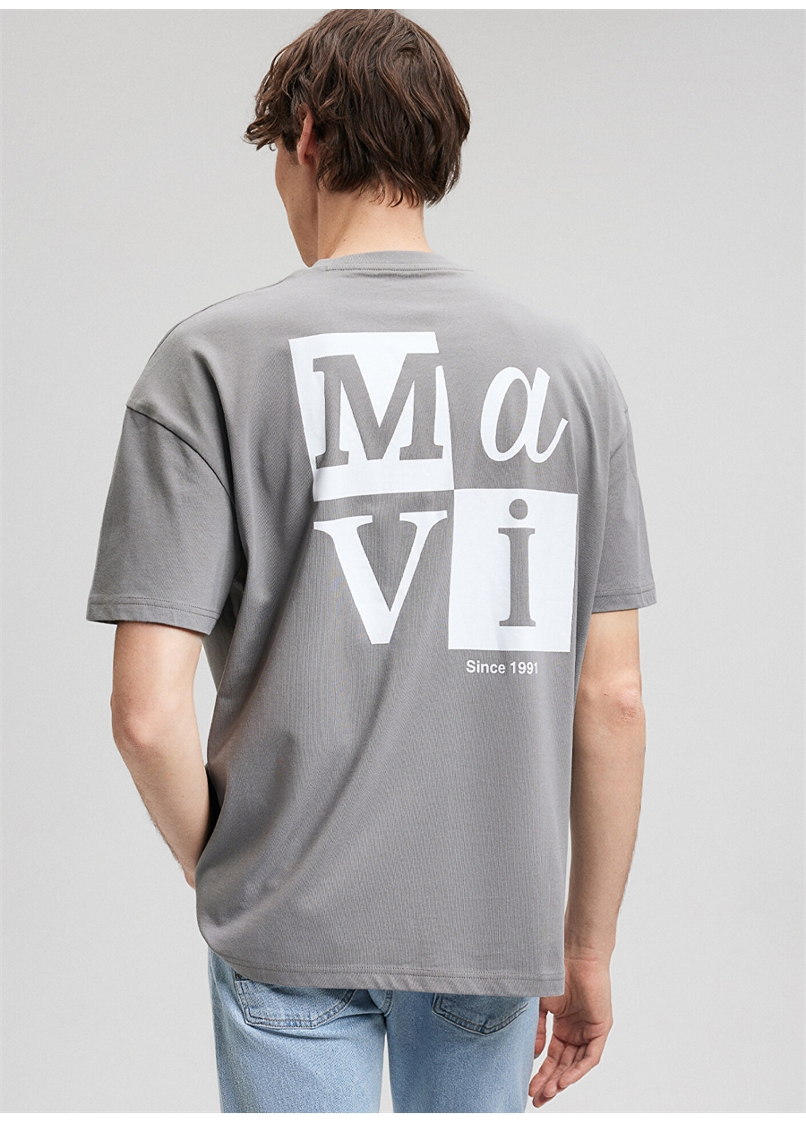 Mavi Düz Yaka Baskılı Yeşil Erkek T-Shirt M0612005-70132_MAVİ BASKILI TİŞÖRT_1