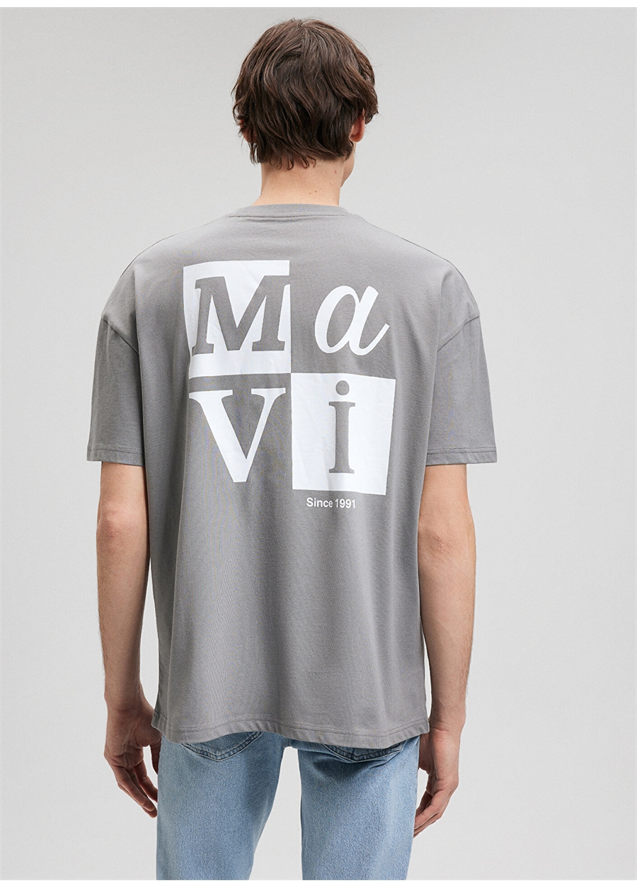 Mavi Düz Yaka Baskılı Yeşil Erkek T-Shirt M0612005-70132_MAVİ BASKILI TİŞÖRT_3