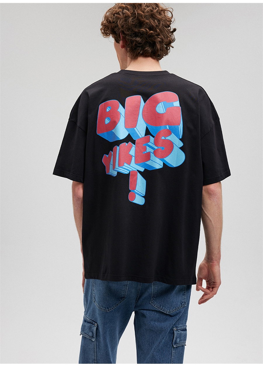 Mavi Düz Yaka Düz Siyah Erkek T-Shirt M0612103-900_BIG YIKES TİŞÖRT_1