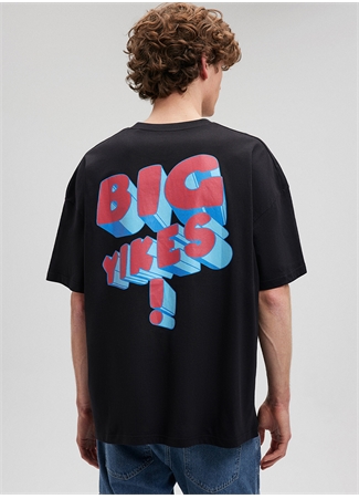 Mavi Düz Yaka Düz Siyah Erkek T-Shirt M0612103-900_BIG YIKES TİŞÖRT_3