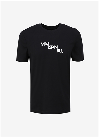 Mavi Bisiklet Yaka Düz Siyah Erkek T-Shirt M0612274-900_MAVİ İSTANBUL TİŞÖRT