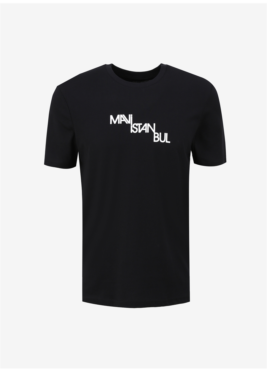 Mavi Bisiklet Yaka Düz Siyah Erkek T-Shirt M0612274-900_MAVİ İSTANBUL TİŞÖRT_0