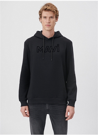 Mavi Kapüşon Yaka Siyah Erkek Sweatshırt M0610941-900_MAVİ BASKI SWEATSHIRT_2