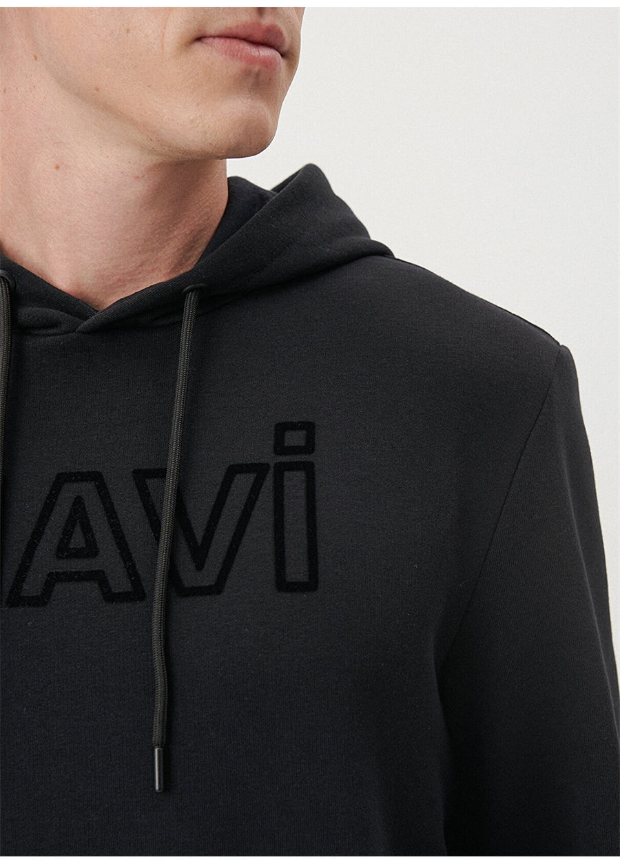 Mavi Kapüşon Yaka Siyah Erkek Sweatshırt M0610941-900_MAVİ BASKI SWEATSHIRT_4