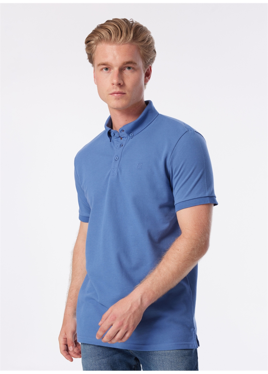 Mavi Düz Koyu Mavi Erkek Polo T-Shirt M063247-70872_POLO TİŞÖRT_0