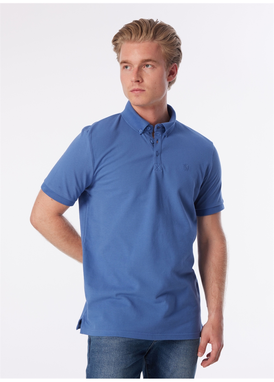 Mavi Düz Koyu Mavi Erkek Polo T-Shirt M063247-70872_POLO TİŞÖRT_1