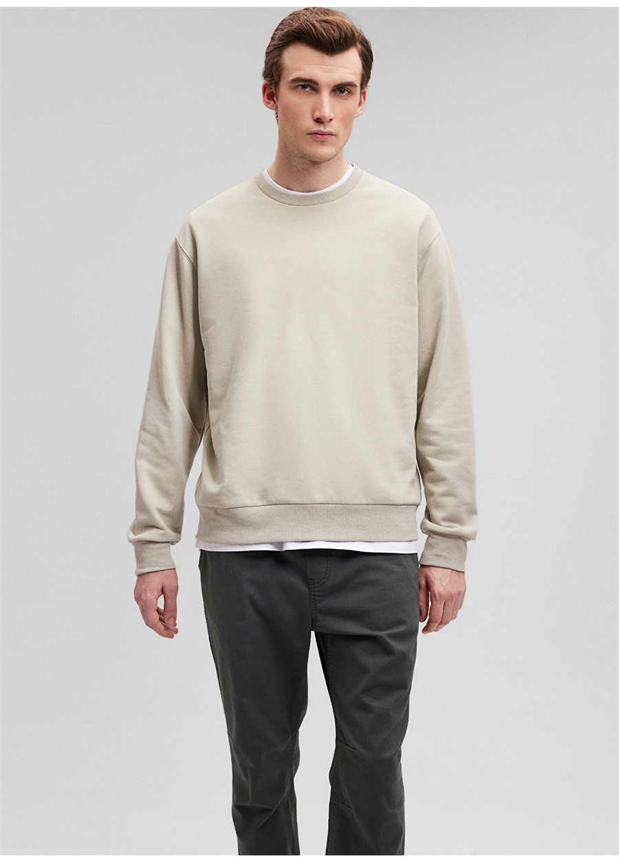 Mavi Bisiklet Yaka Kahve Erkek Sweatshırt M0S10108-70187_BİSİKLET SWEATSHIRT_1