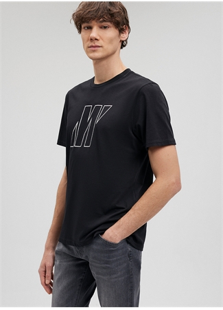 Mavi Düz Yaka Düz Siyah Erkek T-Shirt M0612193-900_KISA KOL TİŞÖRT_1