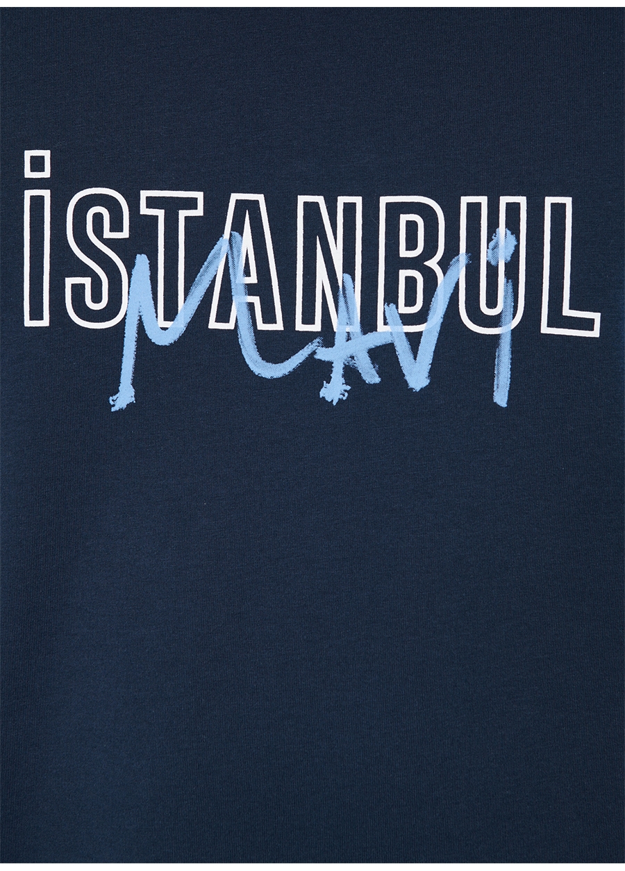 Mavi Düz Yaka Baskılı Lacivert Erkek T-Shirt M067114-34319_İSTANBUL BASKI TİŞÖRT_4