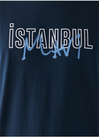 Mavi Düz Yaka Baskılı Lacivert Erkek T-Shirt M067114-34319_İSTANBUL BASKI TİŞÖRT_5