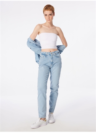 Mavi STAR Yüksek Bel Dar Paça Mom Fit Mavi Kadın Denim Pantolon M101077-87109