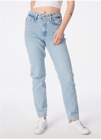 Mavi STAR Yüksek Bel Dar Paça Mom Fit Mavi Kadın Denim Pantolon M101077-87109_1