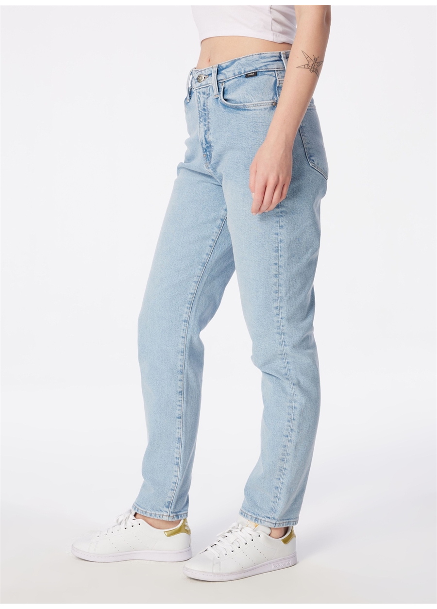 Mavi STAR Yüksek Bel Dar Paça Mom Fit Mavi Kadın Denim Pantolon M101077-87109_2