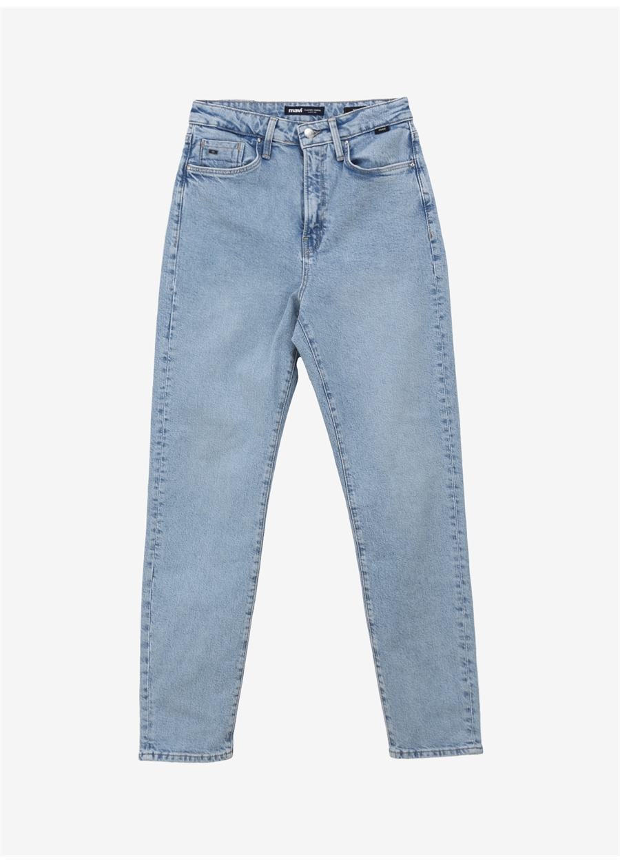 Mavi STAR Yüksek Bel Dar Paça Mom Fit Mavi Kadın Denim Pantolon M101077-87109_4