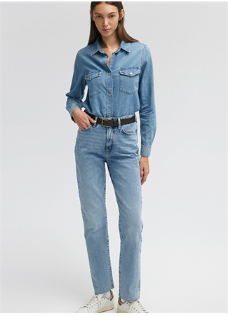 Mavi NEW YORK Yüksek Bel Ankle Paça Straight Mavi Kadın Denim Pantolon M101441-86468