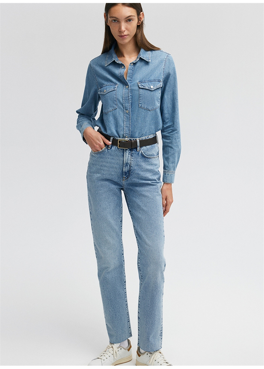 Mavi NEW YORK Yüksek Bel Ankle Paça Straight Mavi Kadın Denim Pantolon M101441-86468_0